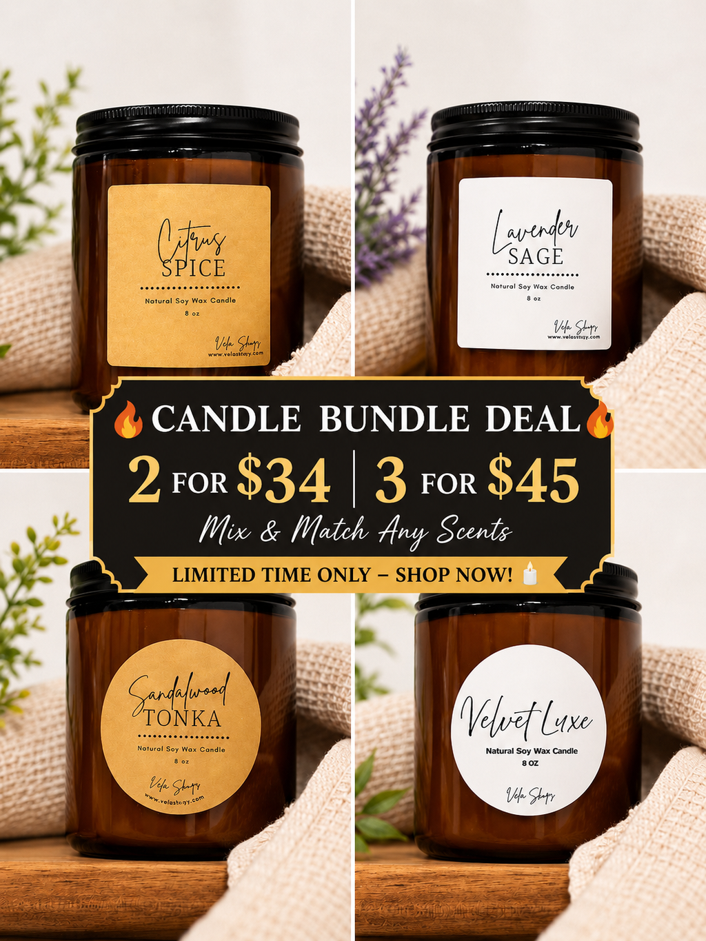 Soy Wax Candles – Pick Your Bundle -🕯️