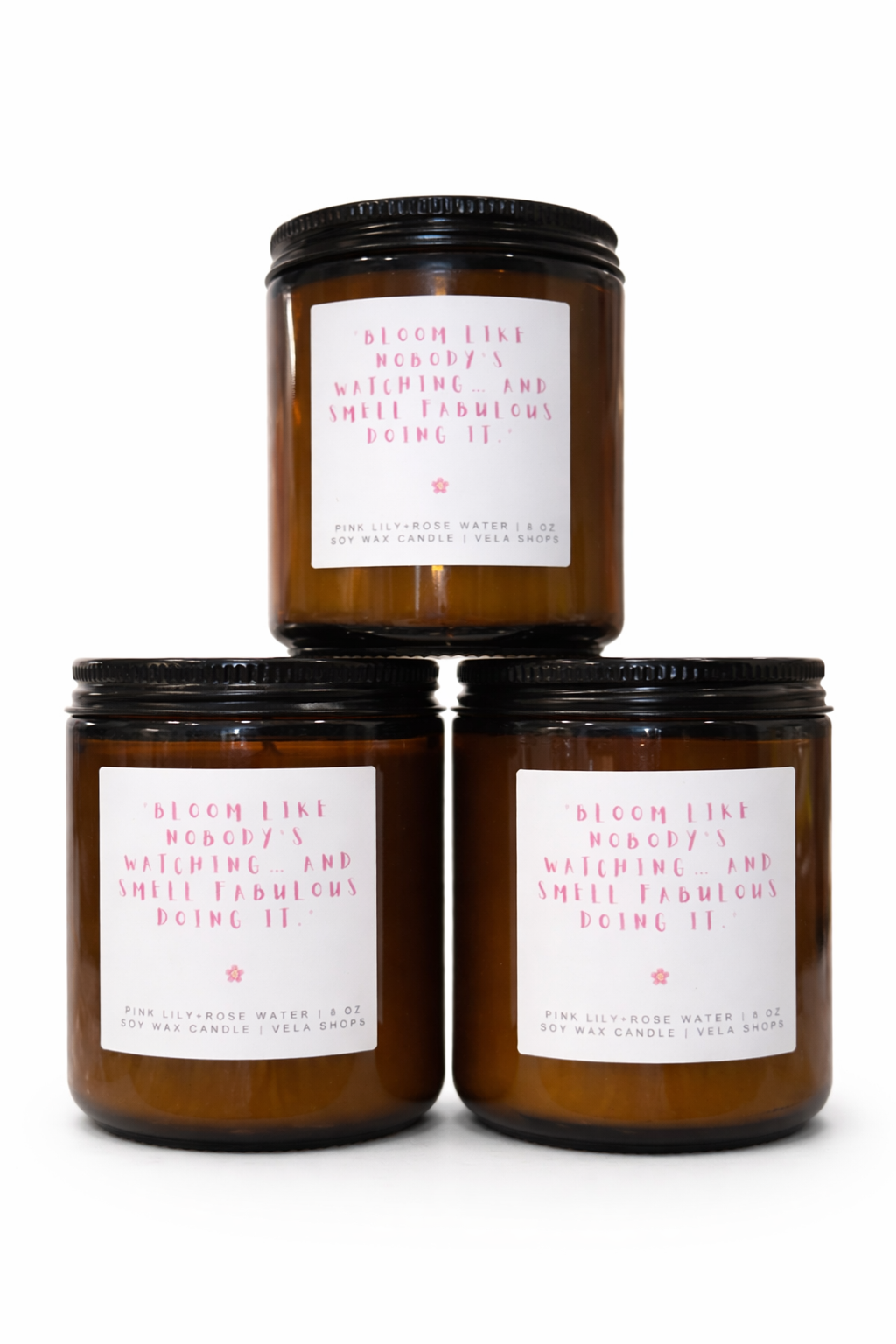 Pink Lily + Rose Water - Soy Wax Candle