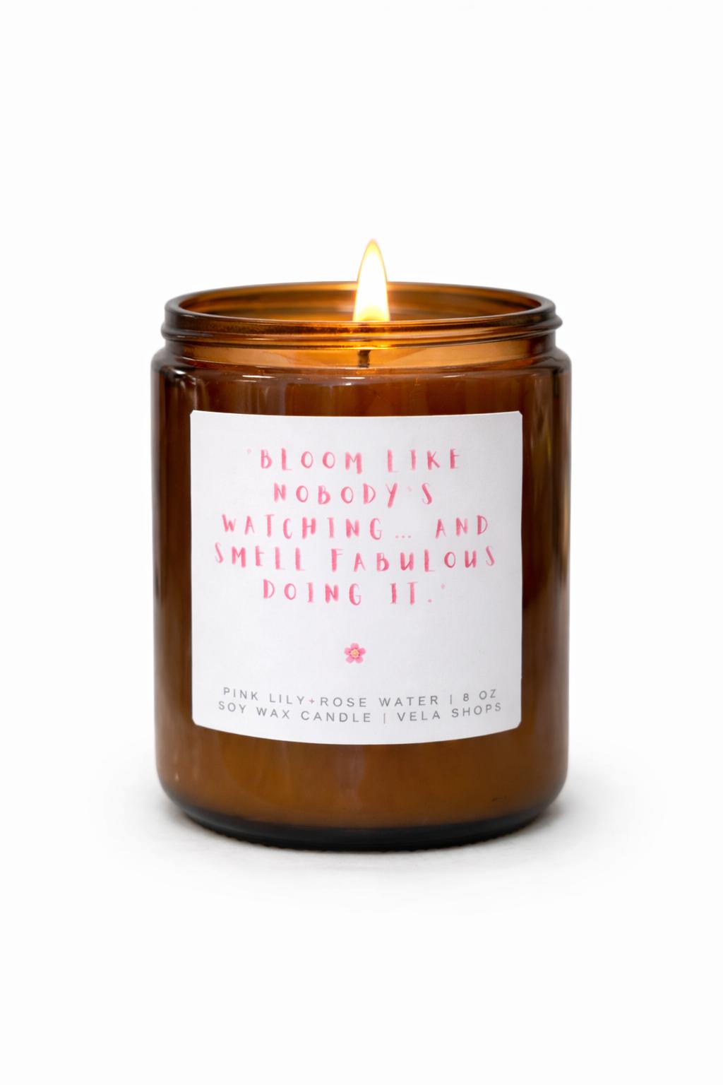 Pink Lily + Rose Water - Soy Wax Candle