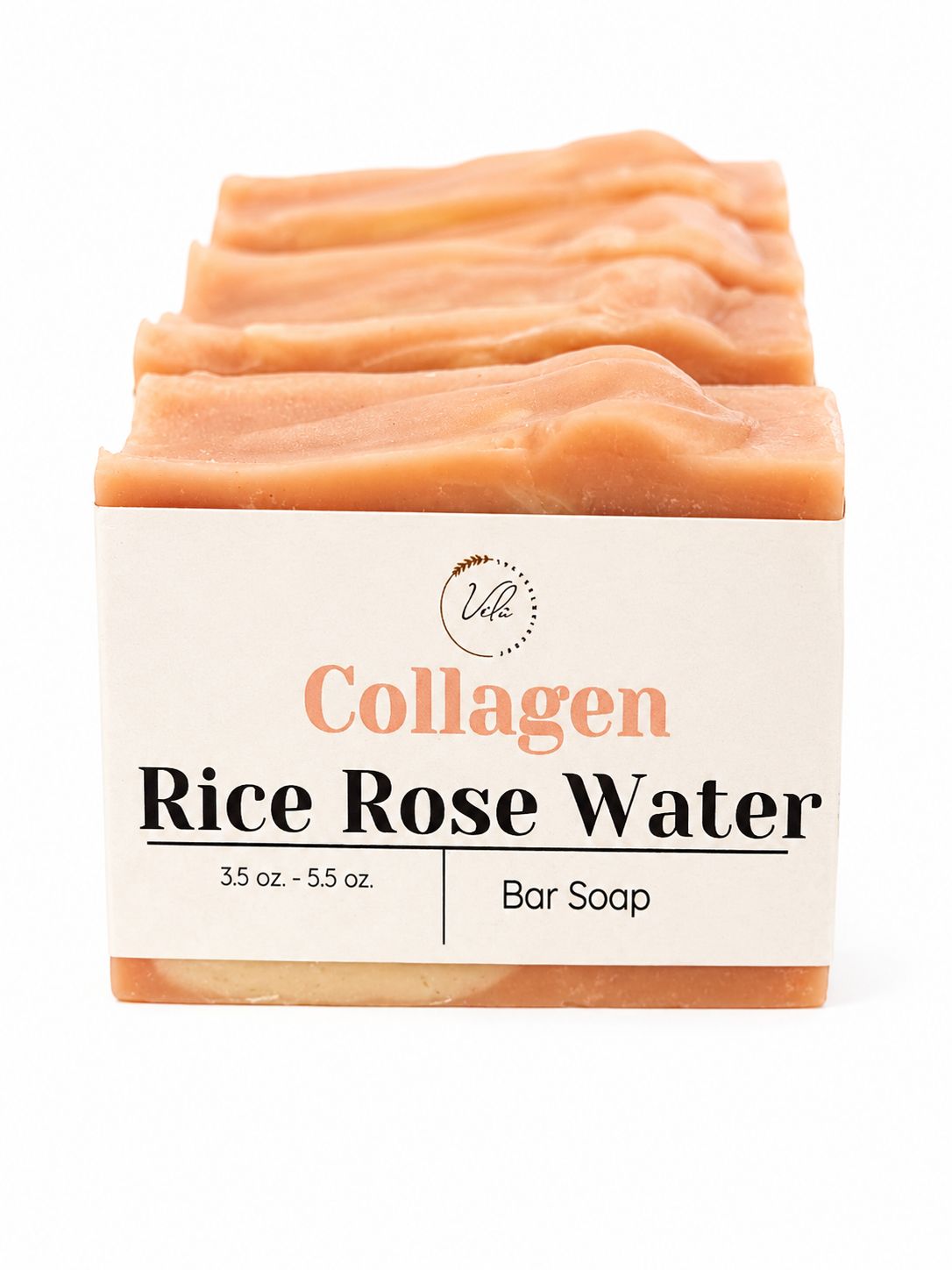 Collagen Rice Soap with Rose Water - Helps support firmer, youthful-looking skin, Elasticity, Cleansing bar, Anti-aging