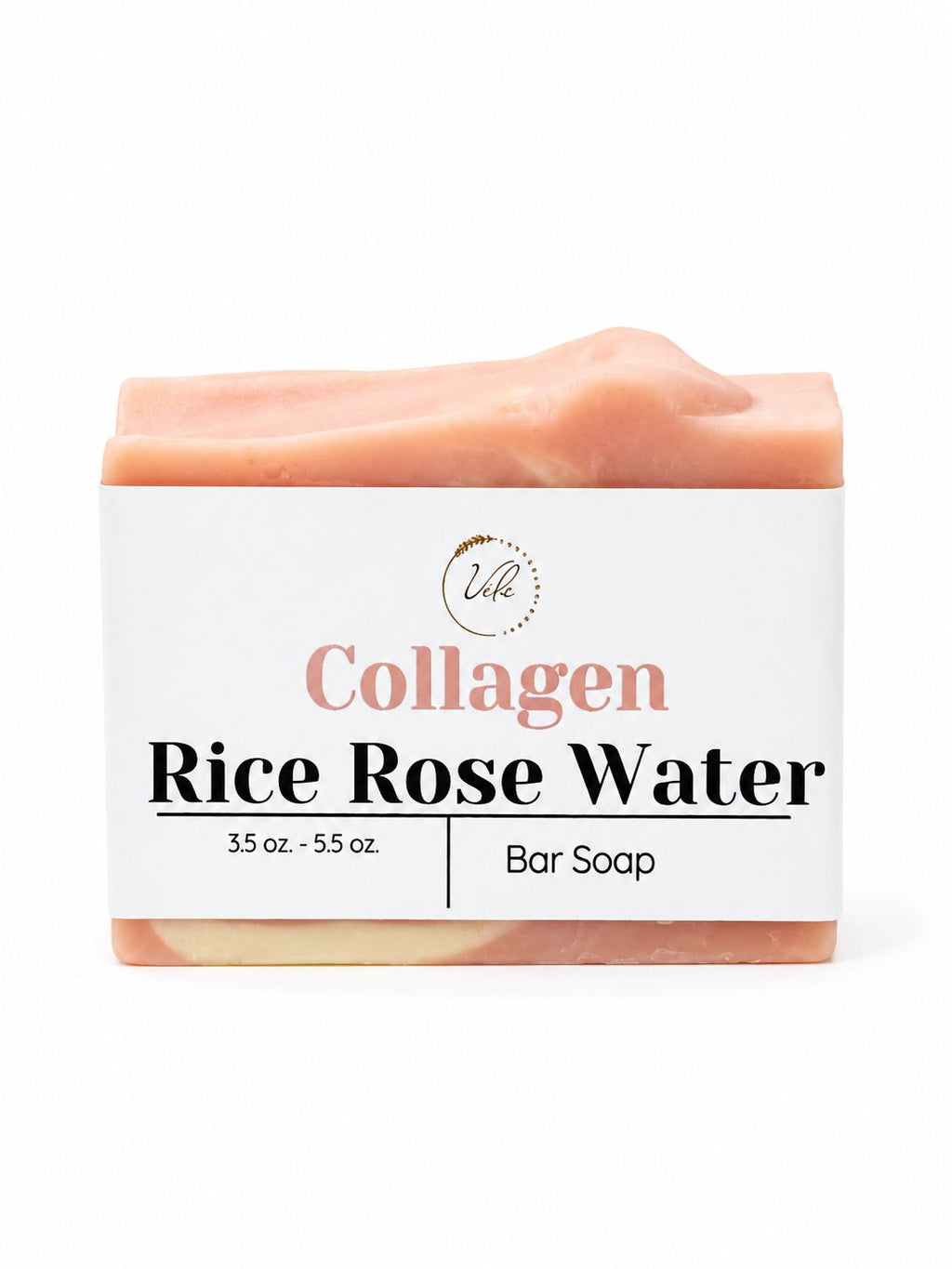 Collagen Rice Soap with Rose Water - Helps support firmer, youthful-looking skin, Elasticity, Cleansing bar, Anti-aging