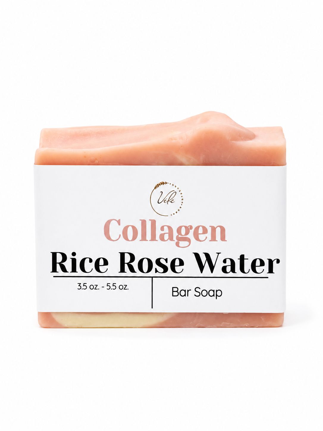 Collagen Rice Soap with Rose Water - Helps support firmer, youthful-looking skin, Elasticity, Cleansing bar, Anti-aging